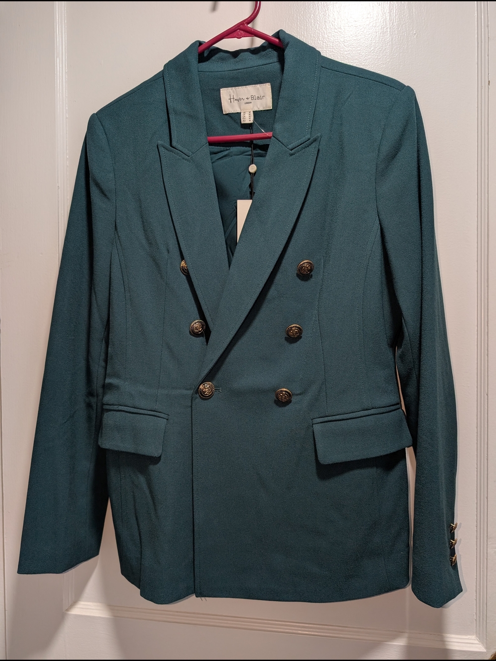 Haven + Blair Teal Double-Breasted Blazer